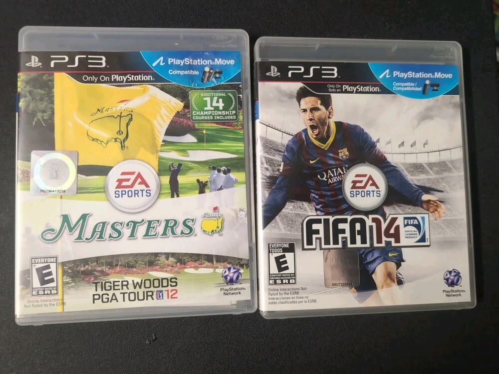 EA Sports Lot FIFA Soccer 14 / PGA Masters Tiger Woods 12 - Sony PlayStation 3